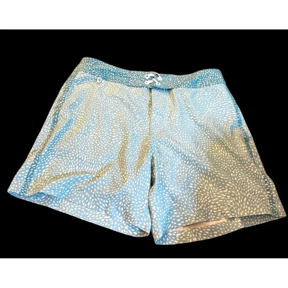 Chubbies Men's 32” Waist 6” Inseam Blue Pastel Patterned Swim Trunk Shorts